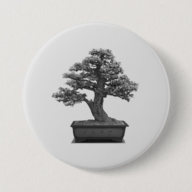 Badge Rond 7,6 Cm arbre de bonsaïs (Devant)