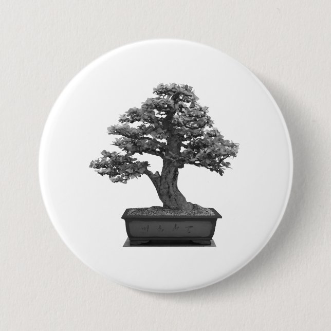 Badge Rond 7,6 Cm arbre de bonsaïs (Devant)