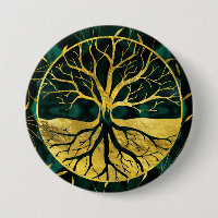 Arbre de la vie d'or Yggdrasil sur la malachite