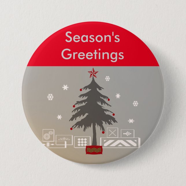 Badge Rond 7,6 Cm Arbre de Noël (Devant)