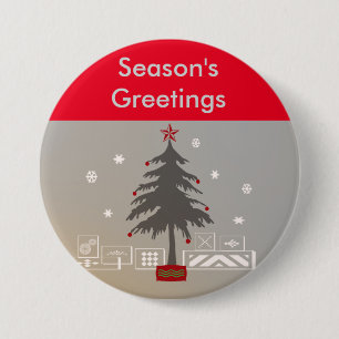 Badge Rond 7,6 Cm Arbre de Noël