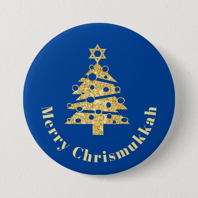 Badge Rond 7,6 Cm Arbre de Noël moderniste étoile de David Button (Devant)