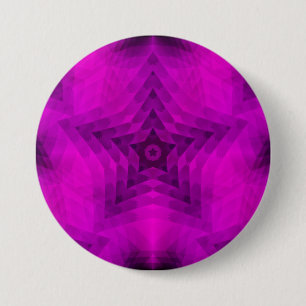 Badge Rond 7,6 Cm Arbre de Noël Silhouette et dégradé d'étoiles 