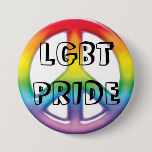 Badge Rond 7,6 Cm arc-en-ciel de paix, FIERTÉ de LGBT