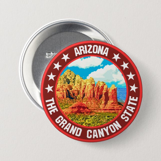Badge Rond 7,6 Cm Arizona (Devant & derrière)