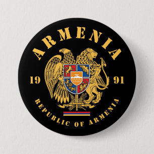Badge Rond 7,6 Cm Armoiries de l'Arménie
