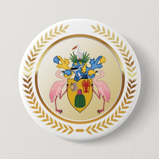 Badge Rond 7,6 Cm Armoiries De Turks & Caicos (Devant)