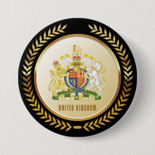 Badge Rond 7,6 Cm Armoiries Du Royaume-Uni
