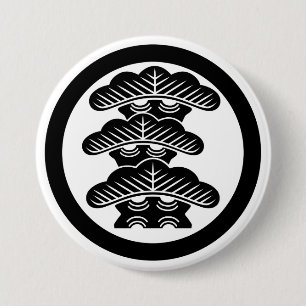 Badge Rond 7,6 Cm [Armoiries familiales] Épinette à 3 niveaux aligné