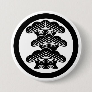 Badge Rond 7,6 Cm [Armoiries familiales] Épinette à 3 niveaux aligné