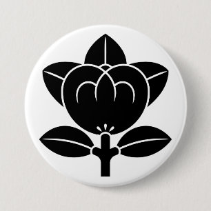 Badge Rond 7,6 Cm [Armoiries familiales] Fleur de Tachibana