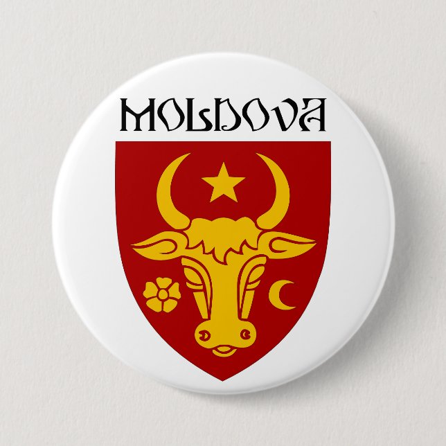 Badge Rond 7,6 Cm Armoiries moldaves (Devant)