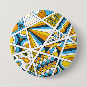 Badge Rond 7,6 Cm AroAce Pride Zen Doodle Sunset Drapeau Moderne Abs