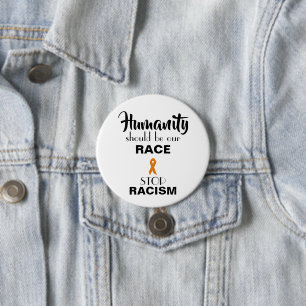 Badge Rond 7,6 Cm ARRÊTER LE RACISME, PROMOUVOIR L'ÉGALITÉ, bouton r