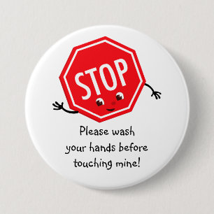 Badge Rond 7,6 Cm Arrêtez lavent svp le bouton
