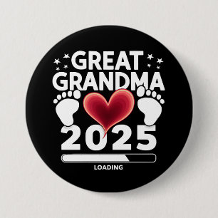 Badge Rond 7,6 Cm Arrière-mémé Chargement 2025 Annonce de grossesse