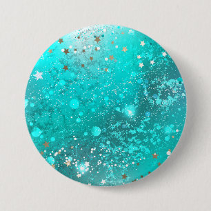Badge Rond 7,6 Cm Arrière - plan à huile Turquoise de la menthe