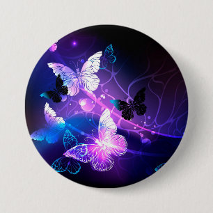 Badge Rond 7,6 Cm Arrière - plan avec papillons de nuit