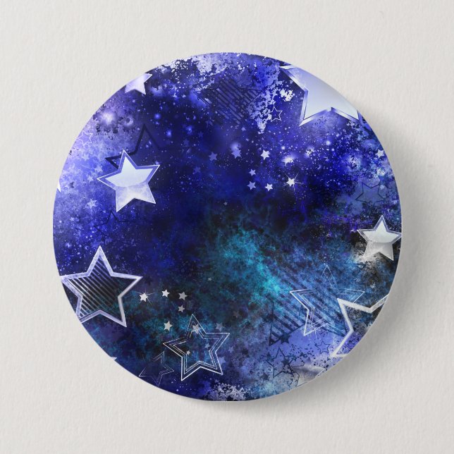 Badge Rond 7,6 Cm Arrière - plan spatial avec étoiles (Devant)