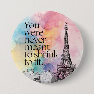 Badge Rond 7,6 Cm Art de citation de tour Eiffel de Paris aquarelle