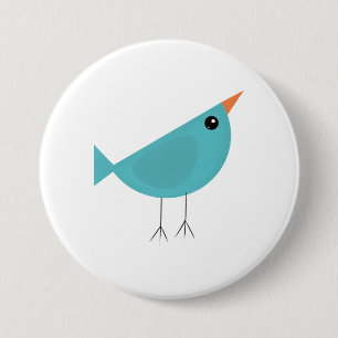 Badge Rond 7,6 Cm Art de la nature d'oiseau fantaisiste adorable