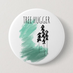Badge Rond 7,6 Cm art de l'arbre vert scandinave simple moderne ment