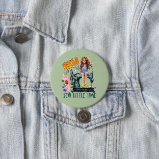 Badge Rond 7,6 Cm art des mots à coudre mignons