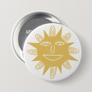 Badge Rond 7,6 Cm Art moderne Sun Yellow Cute