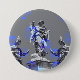 Badge Rond 7,6 Cm Art numérique de sculptures touches de pinceau ble