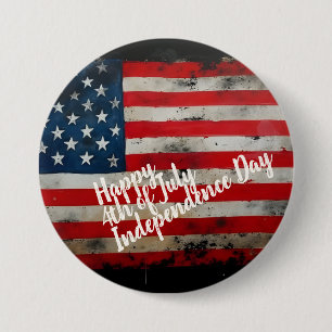 Badge Rond 7,6 Cm Art patriotique du 4 juillet jour de l'indépendanc