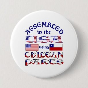 Badge Rond 7,6 Cm Assemblé aux États-Unis avec des pièces chiliennes