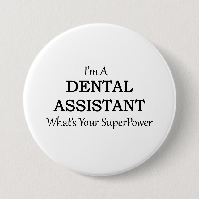 BADGE ROND 7,6 CM ASSISTANT DENTAIRE (Devant)