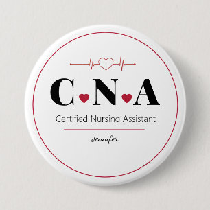 Badge Rond 7,6 Cm Assistant infirmier certifié CNA Personnalisé