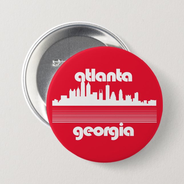 Badge Rond 7,6 Cm Atlanta Géorgie (Devant & derrière)