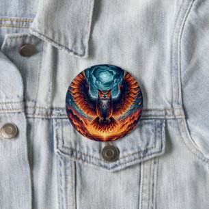 Badge Rond 7,6 Cm Au-dessus et au-dessous - Wise Owl Art