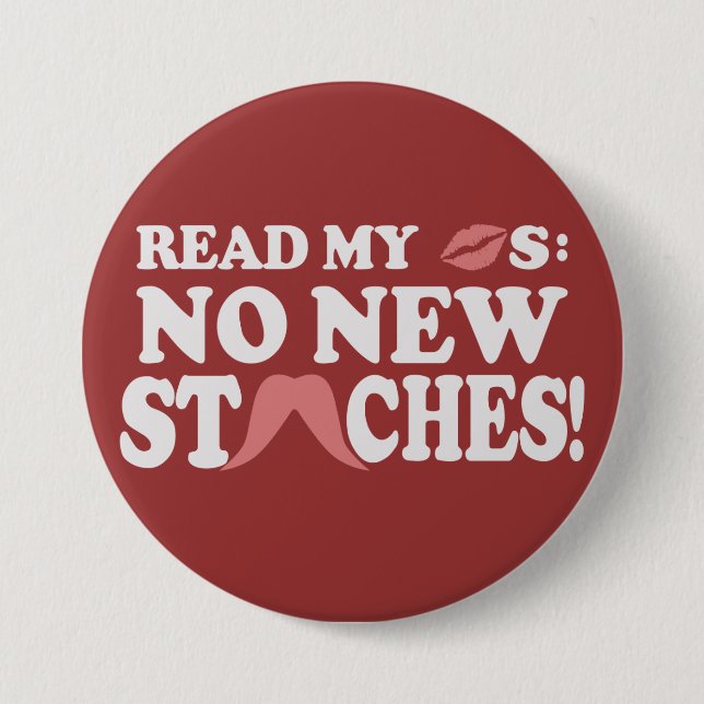 Badge Rond 7,6 Cm Aucun bouton personnalisé New Staches (Devant)