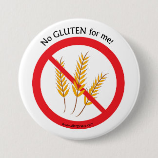 Badge Rond 7,6 Cm "Aucun gluten pour moi" insigne de conscience