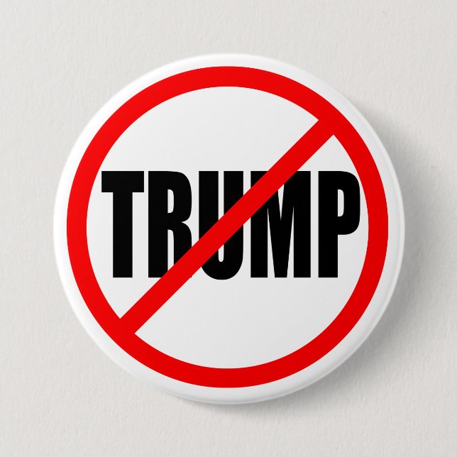 BADGE ROND 7,6 CM "AUCUN TRUMP (Devant)