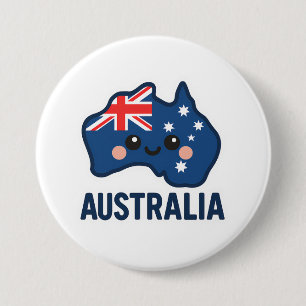 Badge Rond 7,6 Cm Australie Kawaii Fusion - Bold & Adorable