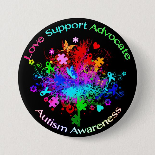 Badge Rond 7,6 Cm Autism Tree in Spectrum (Devant)