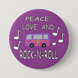 Badge Rond 7,6 Cm Autobus d'amour et de Roche-N-Petit pain de paix