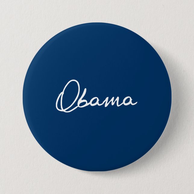 BADGE ROND 7,6 CM AUTOGRAPHIE OBAMA (Devant)