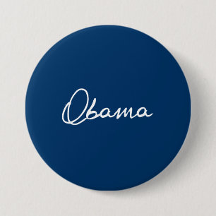 BADGE ROND 7,6 CM AUTOGRAPHIE OBAMA