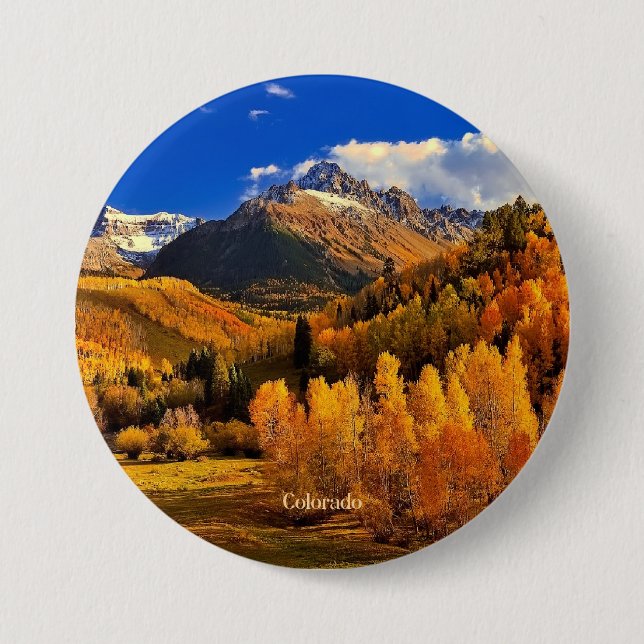 Badge Rond 7,6 Cm Automne dans le Colorado (Devant)