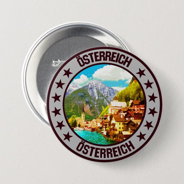Badge Rond 7,6 Cm Autriche (Devant & derrière)