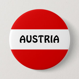 Badge Rond 7,6 Cm AUTRICHE : Drapeau de l'Autriche