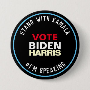 Badge Rond 7,6 Cm Avec Kamala, je parle BIDEN HARRIS