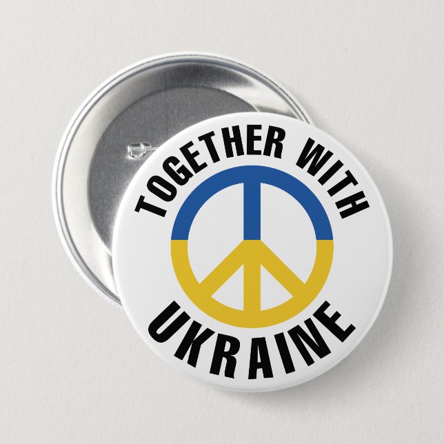 Badge Rond 7,6 Cm Avec L'Ukraine (Devant & derrière)