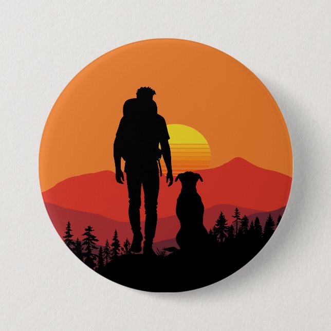 Badge Rond 7,6 Cm Aventures pawsome dans la nature (Devant)