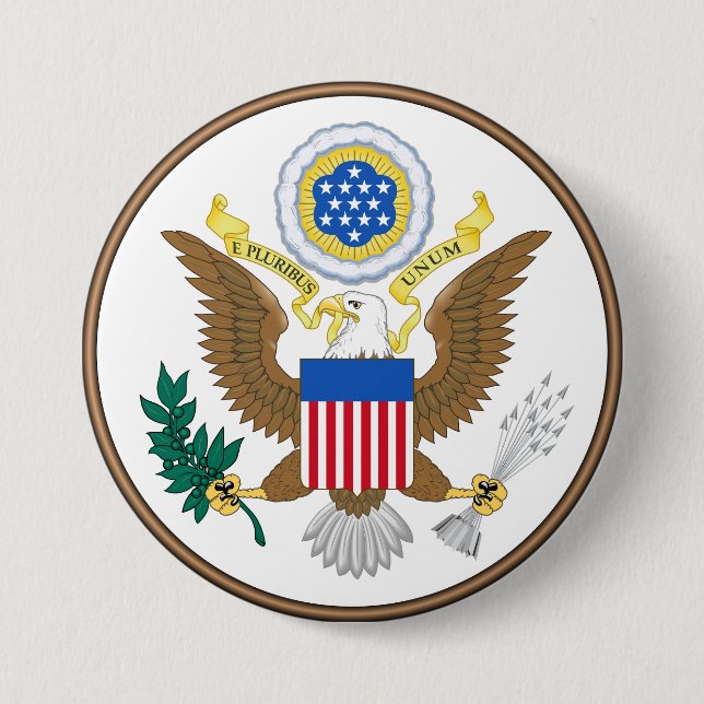 Badge Rond 7,6 Cm Avers du Grand Sceau (Devant)